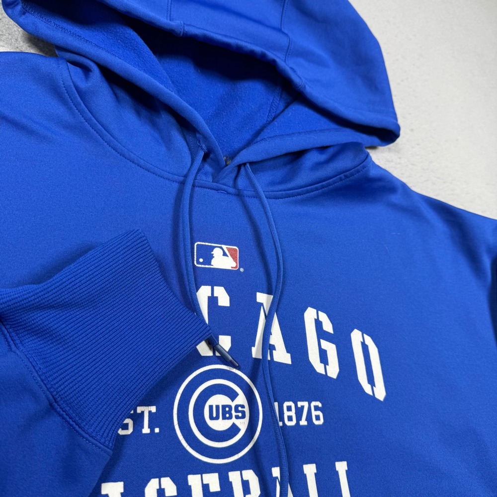 Majestic Chicago Cubs MLB Authentic Collection Blue Therma Base Hoodie Mens L